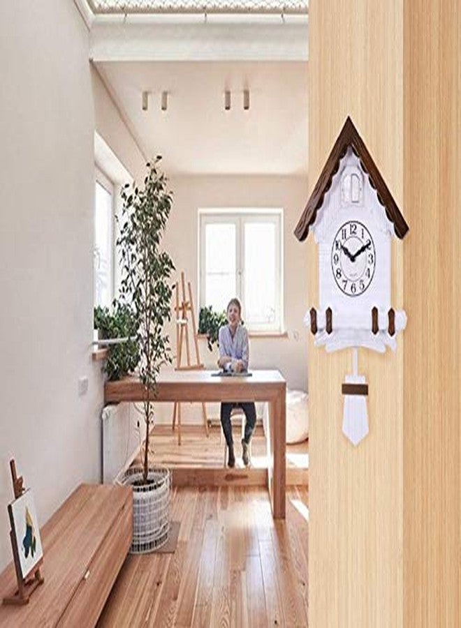 Three Secondz Open and Close Door Plastic Cuckoo Analog Wall Clock White with Brown Pack of 1 (NO Music ON/Off Button, Read Description Before Placing Order) - Image 5